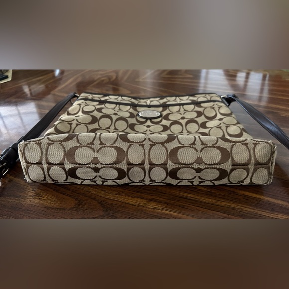 Coach Signature File Crossbody Bag - Brown/Khaki Canvas - Picture 8 of 10